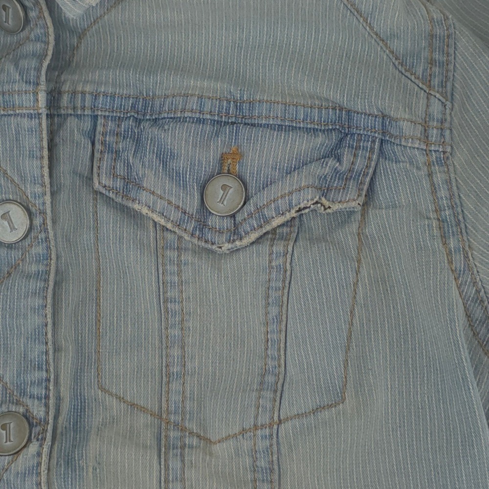 Pilcro Letterpress Button Jean Trucker Denim Jacket Womens L - Picture 3 of 12